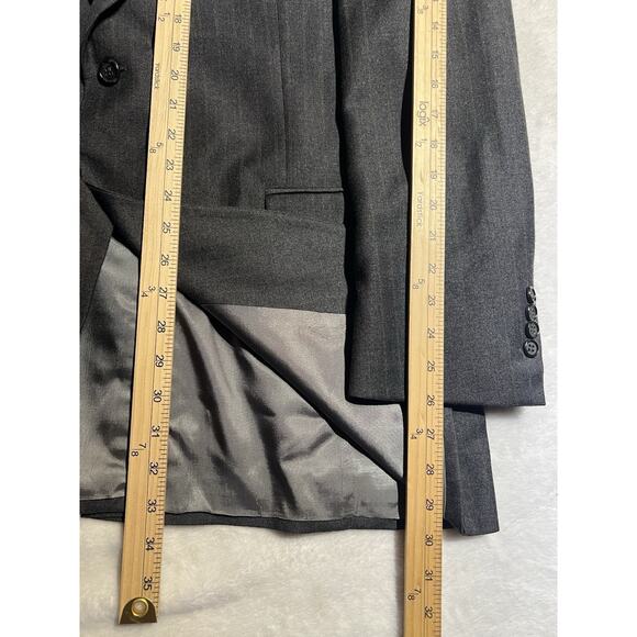 Bill Blass Premiere 44L 40x32 Gray Subtle Brown Stripe Flannel Suit - Picture 12 of 16